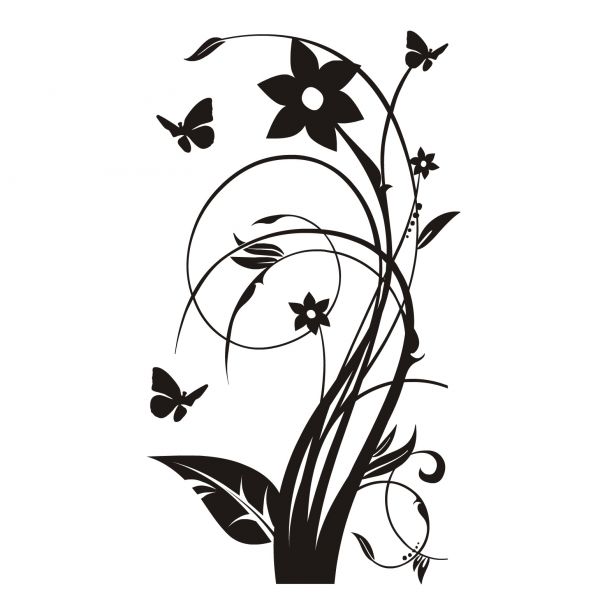 Floral Preto/Branco