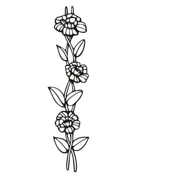 Floral Nevasca Preto/Branco